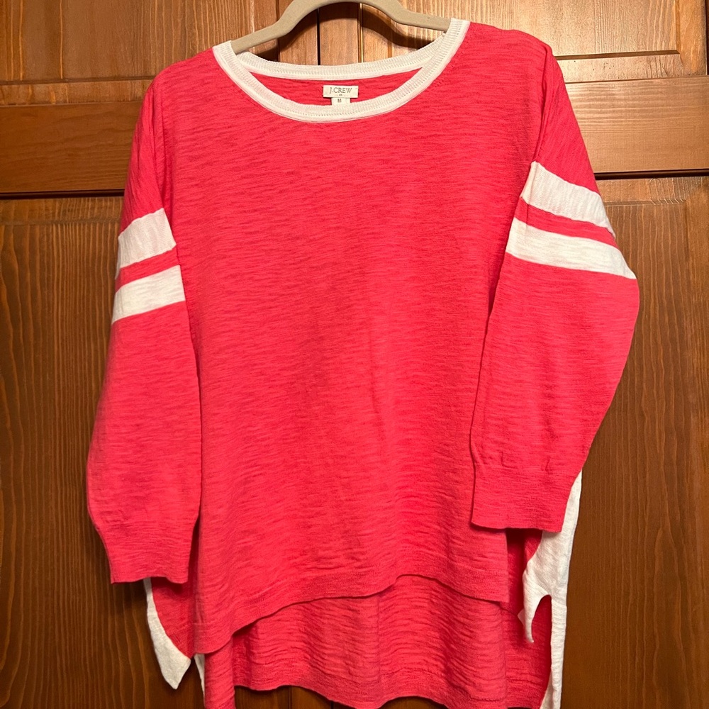 Oversized slubby cotton pullover 3/4 lightweight sweater. High-lo cut. NWOT